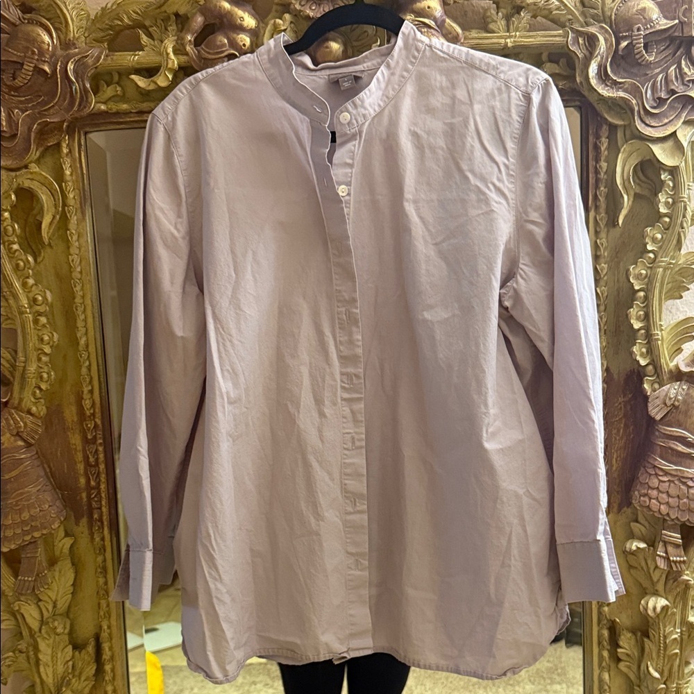 J Jill Lilac Nehru Collared women’s Oxford 100% cotton